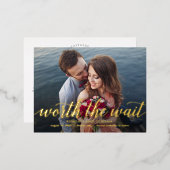 単にロマンチックなホイル日付はがきを保存 箔招待状ポストカード (正面/裏面)