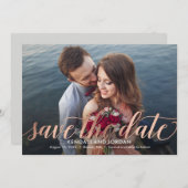 単にロマンチックな日付カードを保存 サンキューカード (正面/裏面)