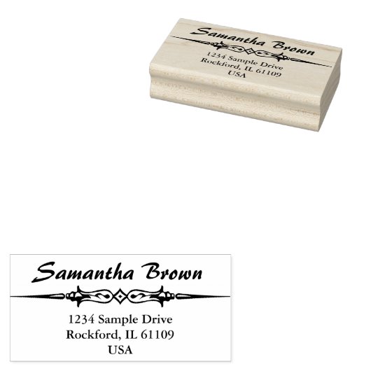 単にヴィンテージと縁どのデザイン+アイディア ラバースタンプ (押印)