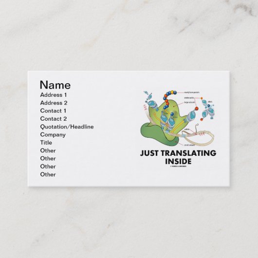 単に内部を翻訳する(タンパク質合成) 名刺 (正面)