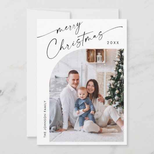 単に写真エレガントのスタイリッシュクリスマス挨拶 シーズンカード (正面)