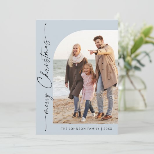 単に写真エレガントのスタイリッシュクリスマス挨拶 シーズンカード (スタンド正面)