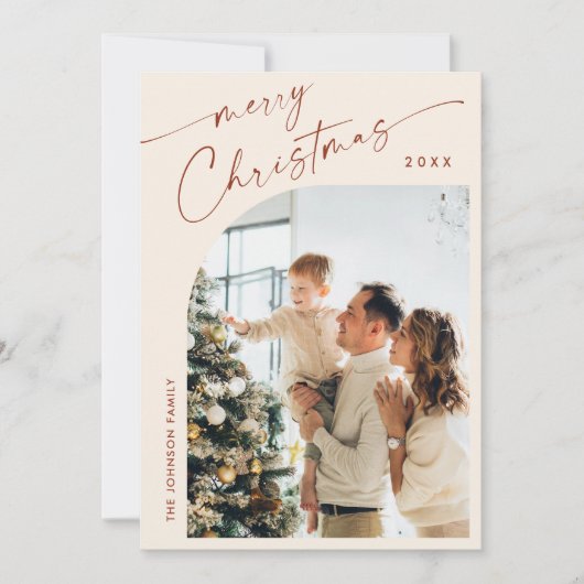 単に写真エレガントのスタイリッシュクリスマス挨拶 シーズンカード (正面)