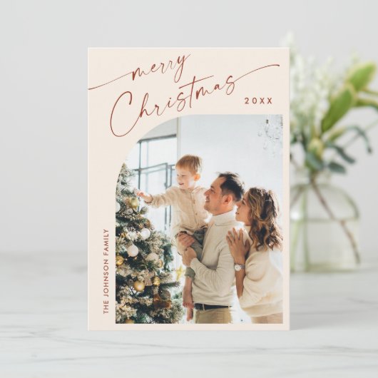 単に写真エレガントのスタイリッシュクリスマス挨拶 シーズンカード (スタンド正面)