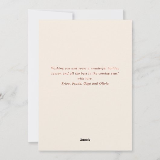 単に写真エレガントのスタイリッシュクリスマス挨拶 シーズンカード (裏面)