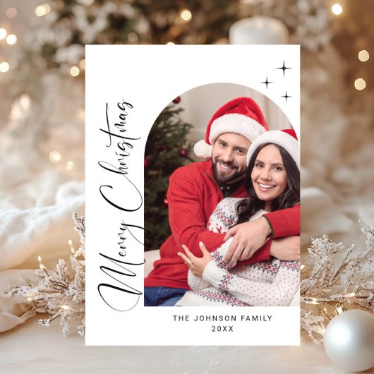 単に写真エレガントのスタイリッシュクリスマス挨拶 シーズンカード