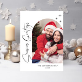 単に写真エレガントのスタイリッシュクリスマス挨拶 シーズンカード