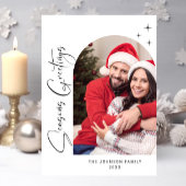 単に写真エレガントのスタイリッシュクリスマス挨拶 シーズンカード