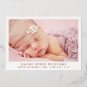 単に写真エレガントコラージュ誕生のお知らせ 箔招待状 (正面)