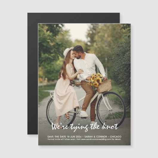 単に写真エレガント日付マグネットカードを保存 (正面/裏面)