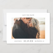 単に写真スタイリッシュ日付を保存結婚する マグネット招待状 (正面)