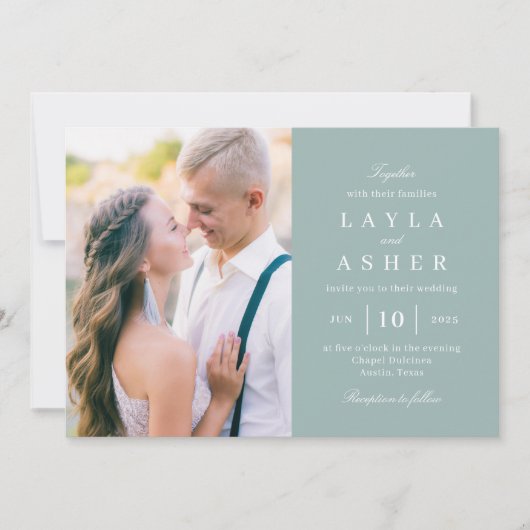 単に写真統一された結婚式招待状SUN 招待状 (正面)