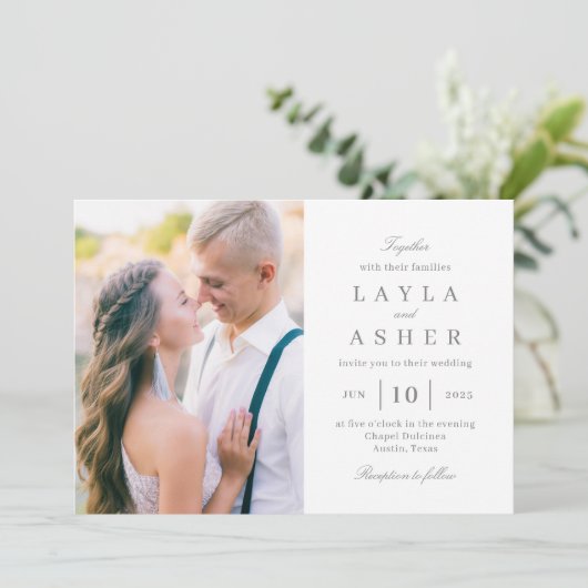 単に写真統一された結婚式招待状SUN 招待状 (スタンド正面)