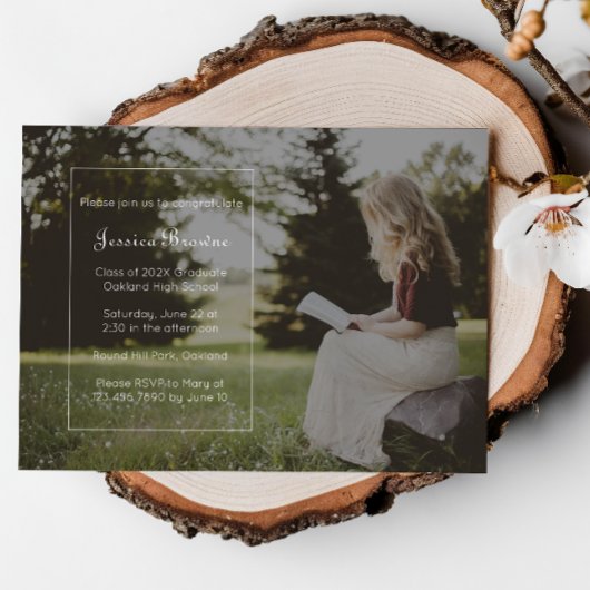 単に卒業エレガントパーティーの写真 招待状