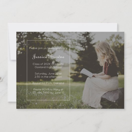 単に卒業エレガントパーティーの写真 招待状 (正面)