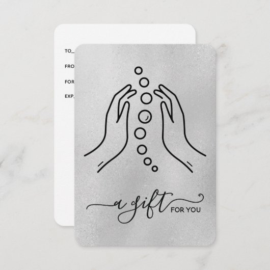 単に小エレガントカイロプラクティックギフト証明書 (正面/裏面)