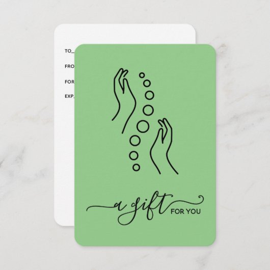 単に小エレガントカイロプラクティックギフト証明書 (正面/裏面)