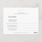 単に打ち明け結婚の駆け落ち ポストカード (裏面)
