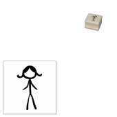 単に描ステッキのフィギュア若い女性 ラバースタンプ (押印)