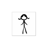 単に描ステッキのフィギュア若い女性 ラバースタンプ (インプリント)