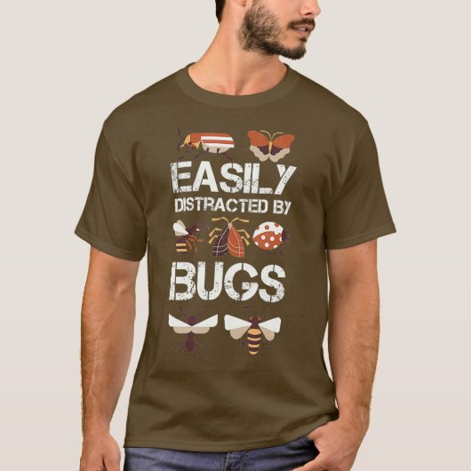 単に昆虫昆虫学に気を取られる Tシャツ (正面)