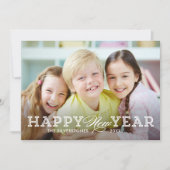 単に時代を超えた幸福な新年の写真カード シーズンカード (正面)