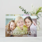 単に時代を超えた幸福な新年の写真カード シーズンカード (スタンド正面)