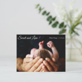 単に暖かい歓迎新生児の発表はがき ポストカード (スタンド正面)