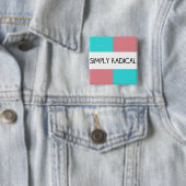 単に根本的な正方形ボタン 缶バッジ (インサイチュ)