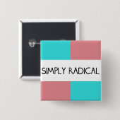 単に根本的な正方形ボタン 缶バッジ (正面&裏面)