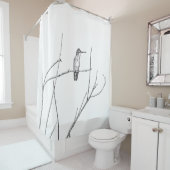 単に棒の上のハミングバード シャワーカーテン (インサイチュ)