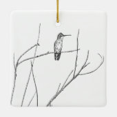 単に棒の上のハミングバード セラミックオーナメント (裏面)