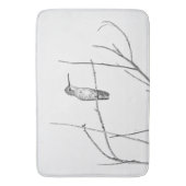 単に棒の上のハミングバード バスマット (正面縦)