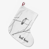 単に棒の上のハミングバード ラージクリスマスストッキング (正面 (吊り時))