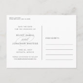 単に横エレガント写真日付を保存 案内ポストカード (裏面)