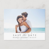 単に横エレガント写真日付を保存 案内ポストカード (正面)