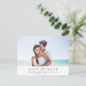 単に横エレガント写真日付を保存 案内ポストカード (スタンド正面)