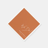 単に燃えたオレンジ：手文字の'We Do' スタンダードカクテルナプキン (角)