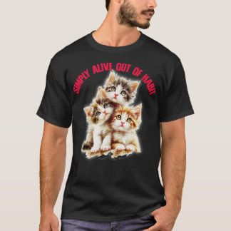 単に生き生きとしてかわいい虚無主義デザイン Tシャツ