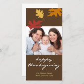 単に紅葉幸せな感謝の家族の写真 シーズンカード (正面/裏面)