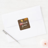 単に紅葉秋の茶色あなた感謝していギフトラベル スクエアシール (封筒)