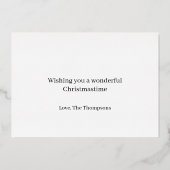 単に素晴らしいChristmastime写真を持っている 箔シーズンカード (裏面)