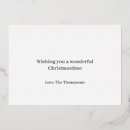 単に素晴らしいChristmastime写真を持っている 箔シーズンカード (裏面)