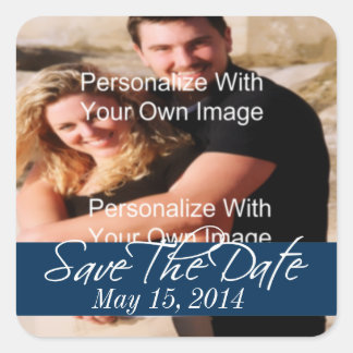 単に素晴らし深い海軍の日付シールを保存 スクエアシール