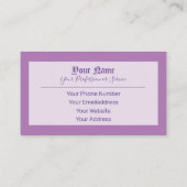 単に紫エレガント色の古代の文字 名刺 (裏面)