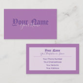 単に紫エレガント色の古代の文字 名刺 (正面/裏面)