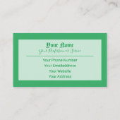 単に緑エレガントの古文字 名刺 (裏面)