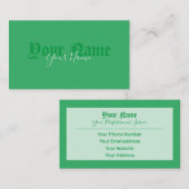 単に緑エレガントの古文字 名刺 (正面/裏面)