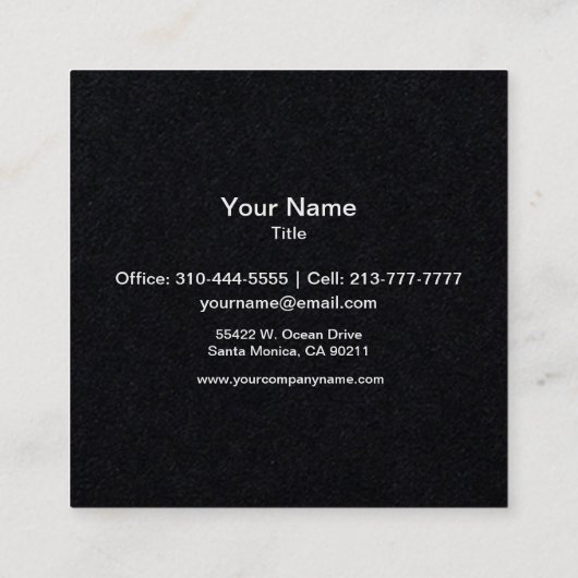 単に自分のパーソナライズItモノグラム スクエア名刺 (裏面)