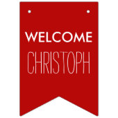 単に色とテキスト:ようこそ"名前" バンティングフラッグ (第3の旗)